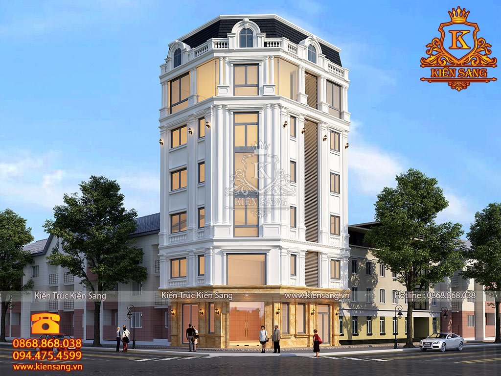 Mẫu thiết kế tòa nhà văn phòng 7 tầng tại Bắc Ninh
