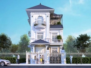 Thiết kế biệt thự 3 tầng mái thái tại Bắc Ninh