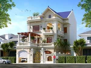 Thiết kế biệt thự 3 tầng tân cổ điển đẹp tại Bắc Ninh
