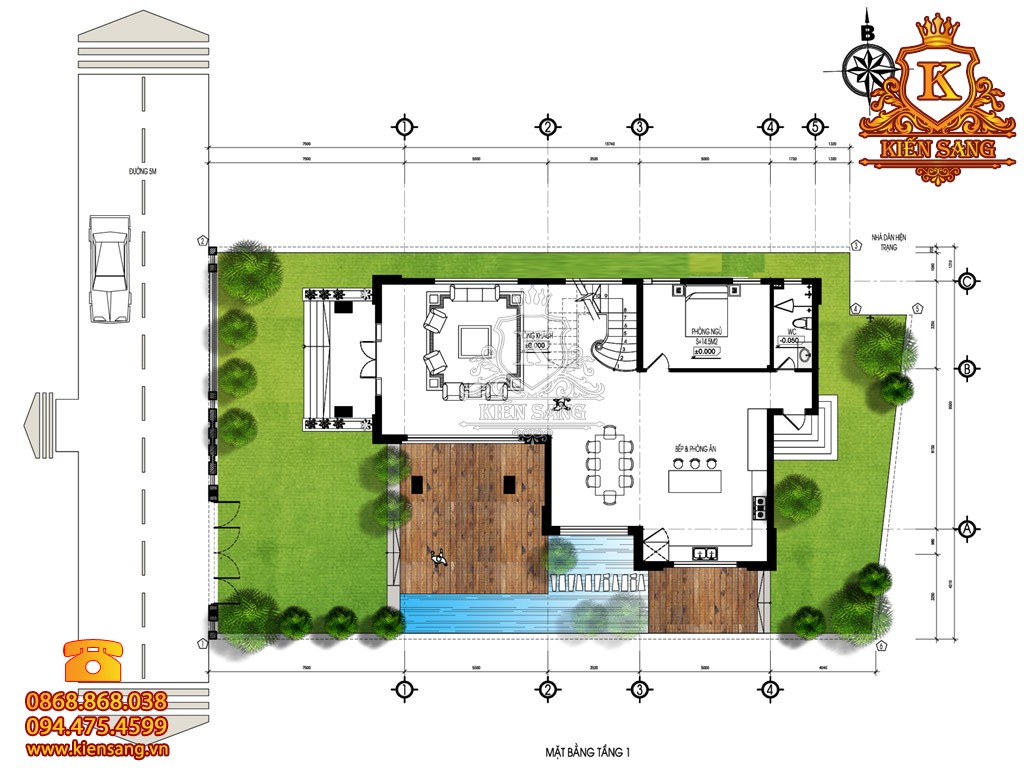 Thiết kế biệt thự 3 tầng hiện đại tại Cần Thơ