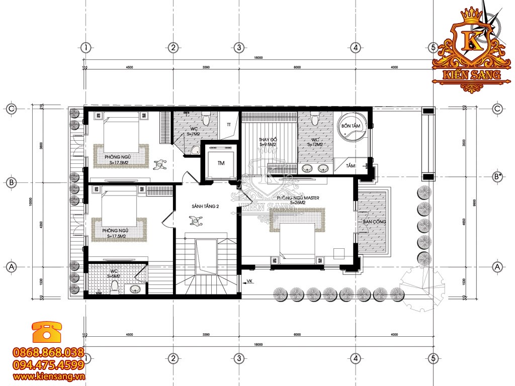 Thiết kế biệt thự 3 tầng cổ điển tại Đồng Tháp