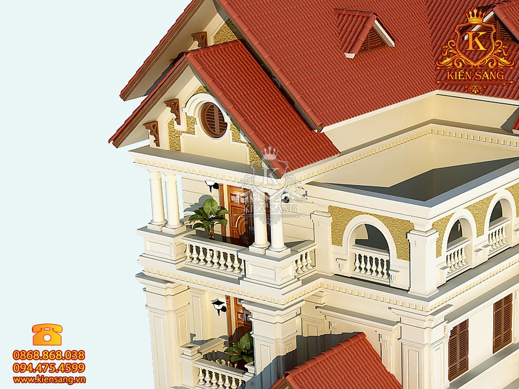 Thiết kế biệt thự 3 tầng cổ điển tại Bắc Giang