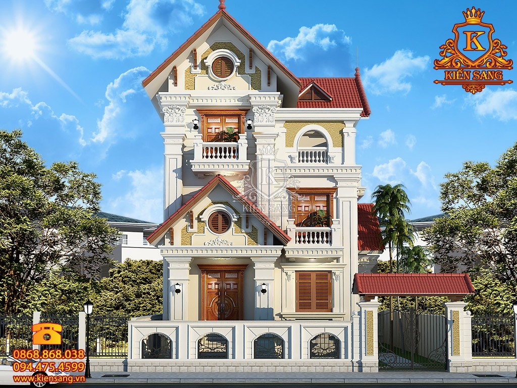 Thiết kế biệt thự 3 tầng tân cổ điển tại Lào Cai
