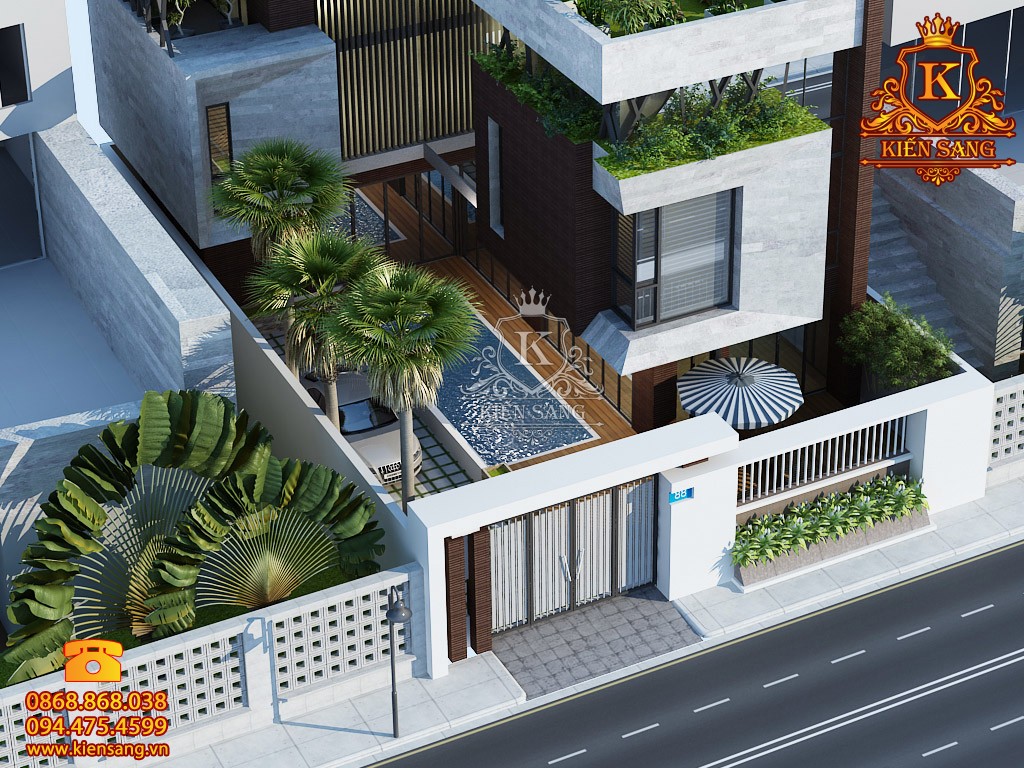Thiết kế biệt thự 3 tầng hiện đại tại Sơn La