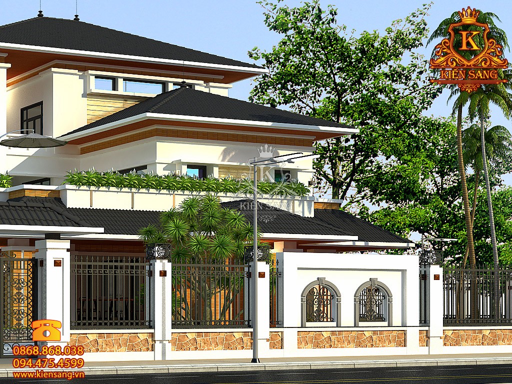 Thiết kế biệt thự sân vườn 3 tầng tại Bắc Giang