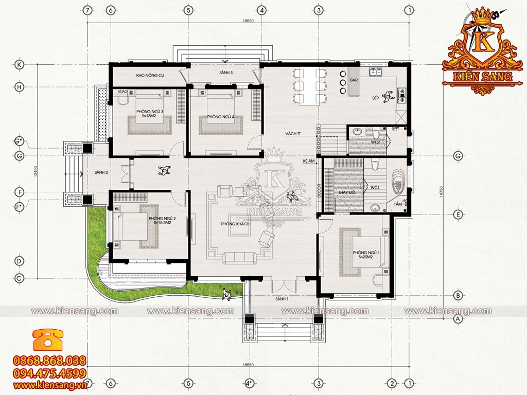 Biệt thự 1 tầng hiện đại tại Hà Nam
