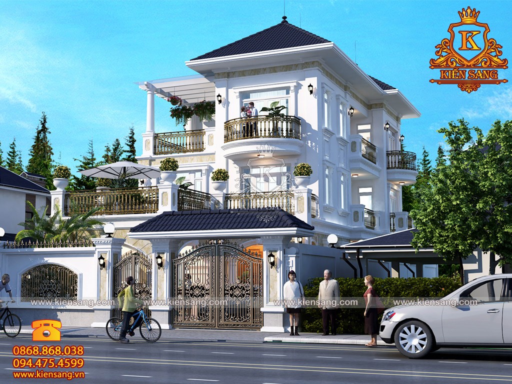 Thiết kế biệt thự 3 tầng tân cổ điển đẹp tại Đà Nẵng