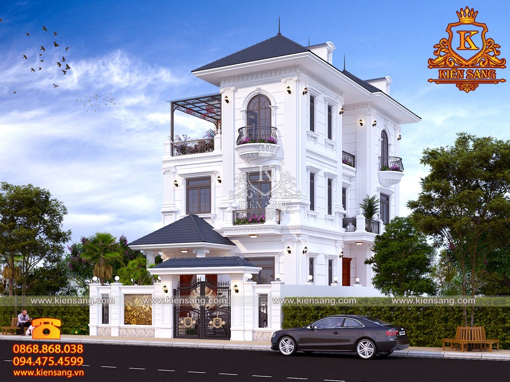 Thiết kế biệt thự 3 tầng tân cổ điển ở Đà Nẵng