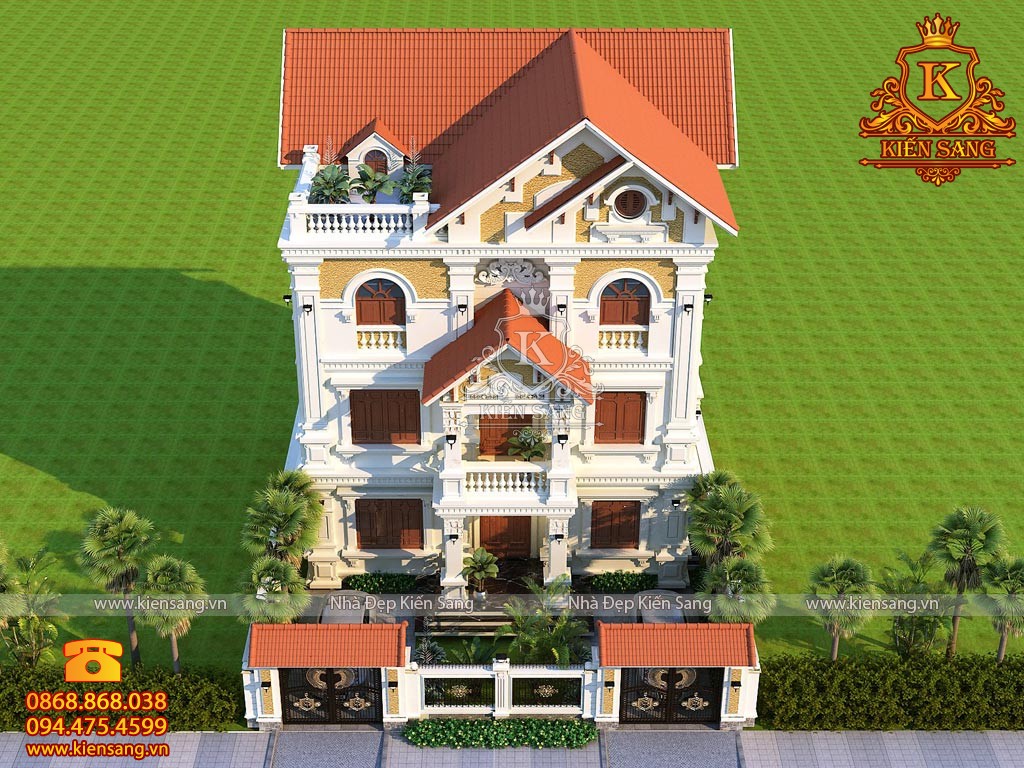 Thiết kế biệt thự 3 tầng tân cổ điển tại Sơn La