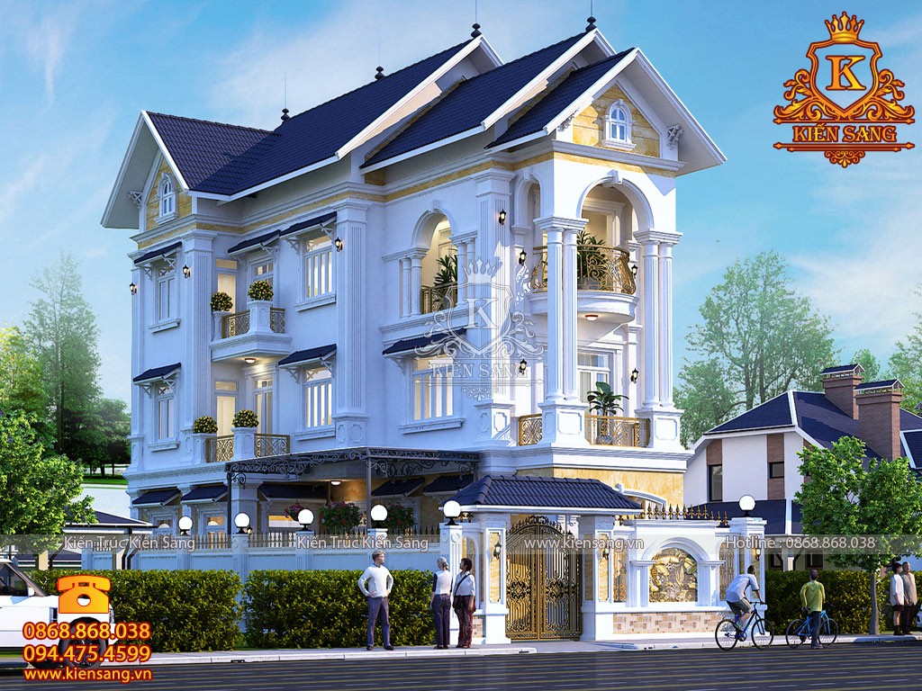 Thiết kế biệt thự 3 tầng tân cổ điển ở Đà Nẵng