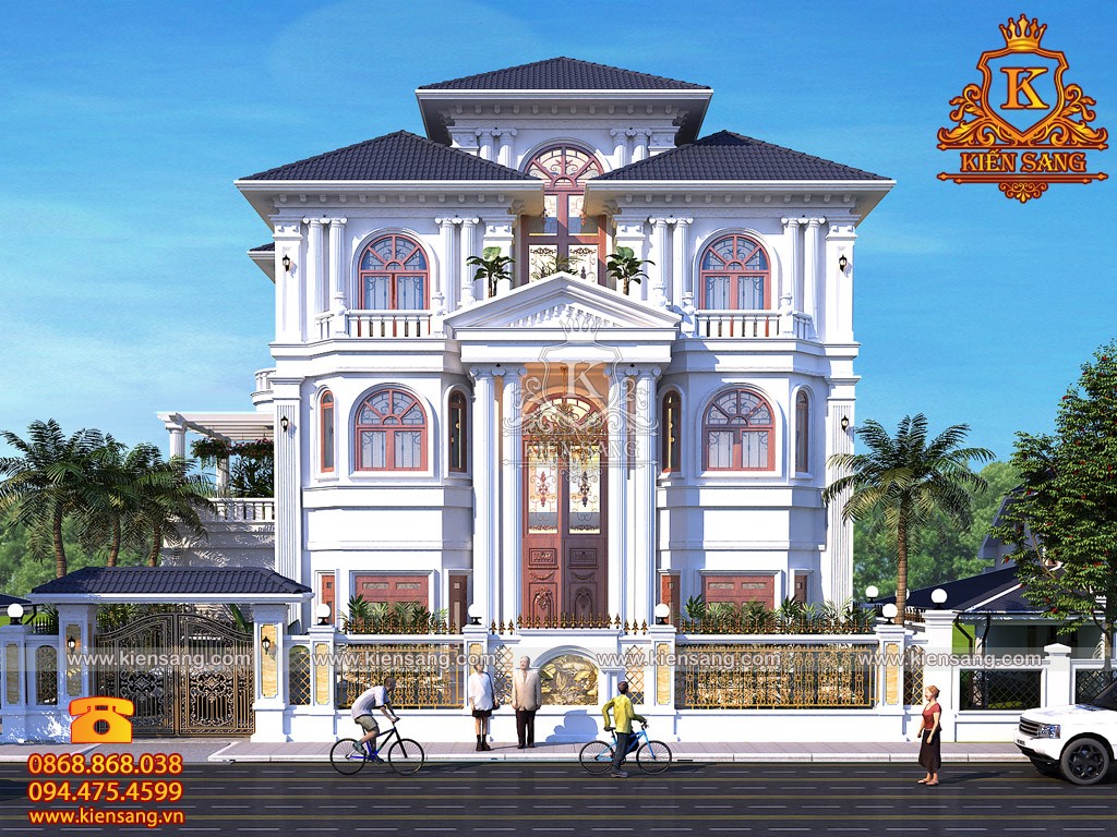Thiết kế biệt thự 3 tầng tân cổ điển đẹp tại Ninh Bình
