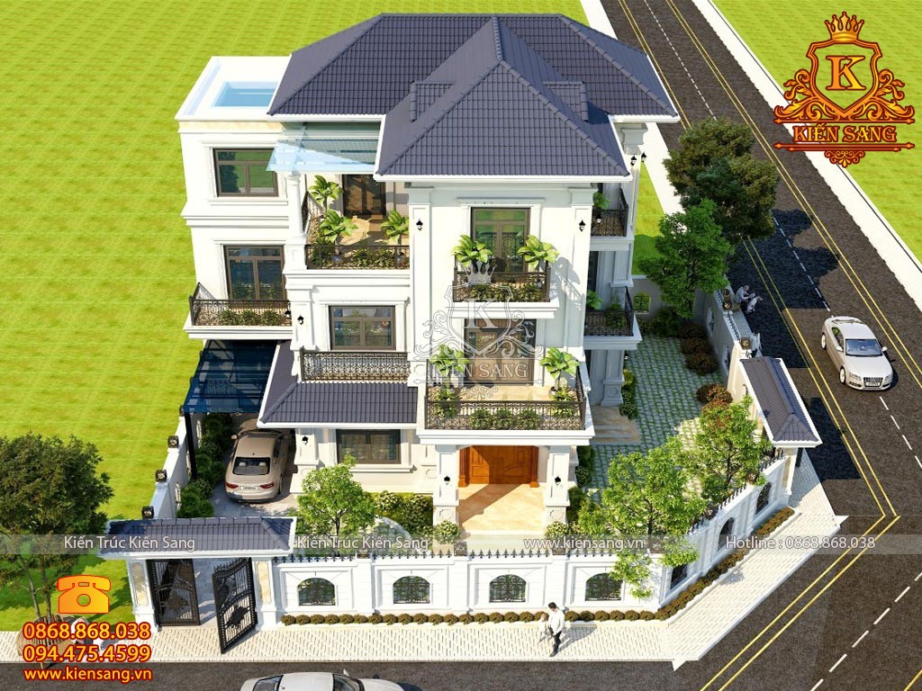 Thiết kế biệt thự 3 tầng tân cổ điển tại Khánh Hòa