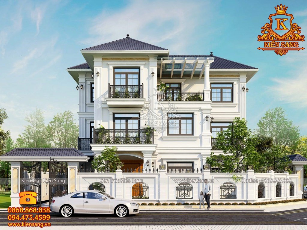 Thiết kế biệt thự 3 tầng mái thái tại Ninh Bình