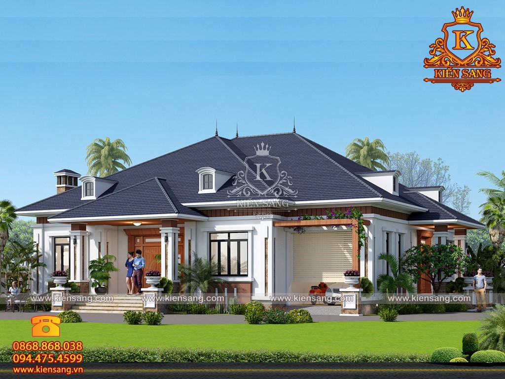 Biệt thự 1 tầng hiện đại 250m2