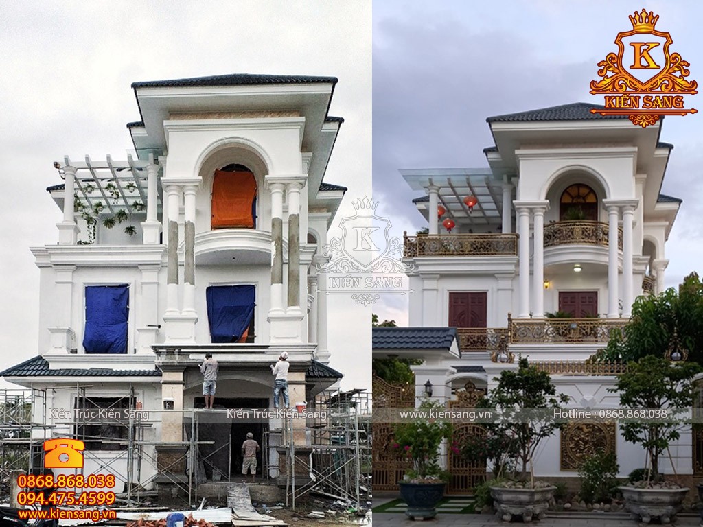 Thi công biệt thự 3 tầng tân cổ điển tại Đà Nẵng